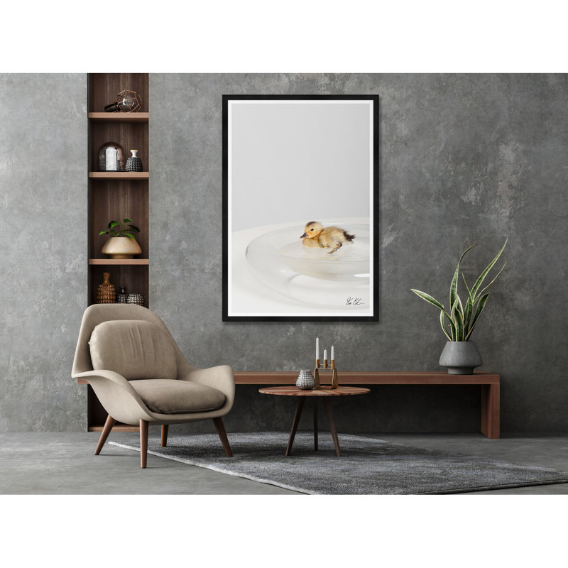 Étang de canard, Noir, H 54,75 po x l 37,5 po x P 1,5 po, Lustre photo encadré