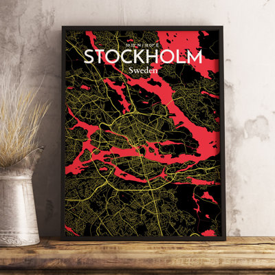 Stockholm City Map - No Frame Print
