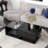 Rondelle Coffee Table with Storage,Modern Coffee Table with Tempered Glass-2084426588