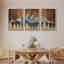 «Western Wood Effect Landscape», œuvre d'art de la forêt de montagne abstraite brune, images murales de cabane de ferme rustique, ensemble de 3 impressions sur toile encadrées-87369857-87369856