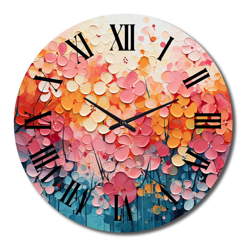 Horloge murale Coral Oasis I - Paysage abstrait, Grand