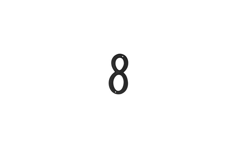 Deltana RNZ4-8 4" Numbers Zinc Die-Cast, Black