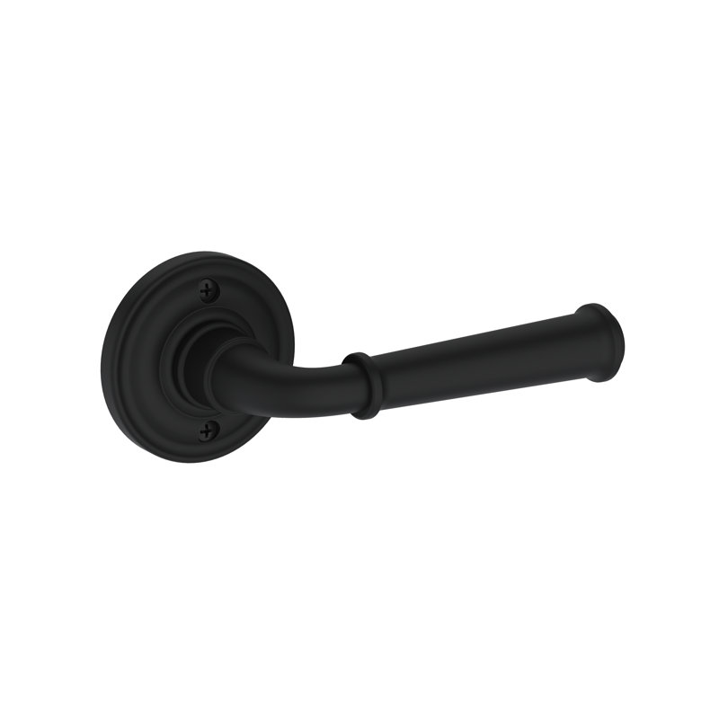 Dunsmoor Passage Lever with Traditional Round Rose in Venetian Bronze, Matte Black