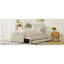 Lit plateforme tapissier avec lit gigogne et 3 tiroirs, tissu de lin, beige
