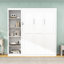 Lit escamotable en bois avec tablettes, conception pliable peu encombrante-1728178212-1728178211