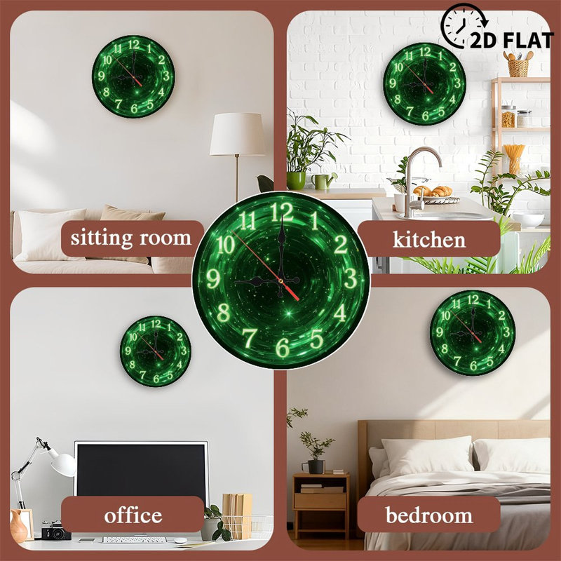 Horloge abstraite verte