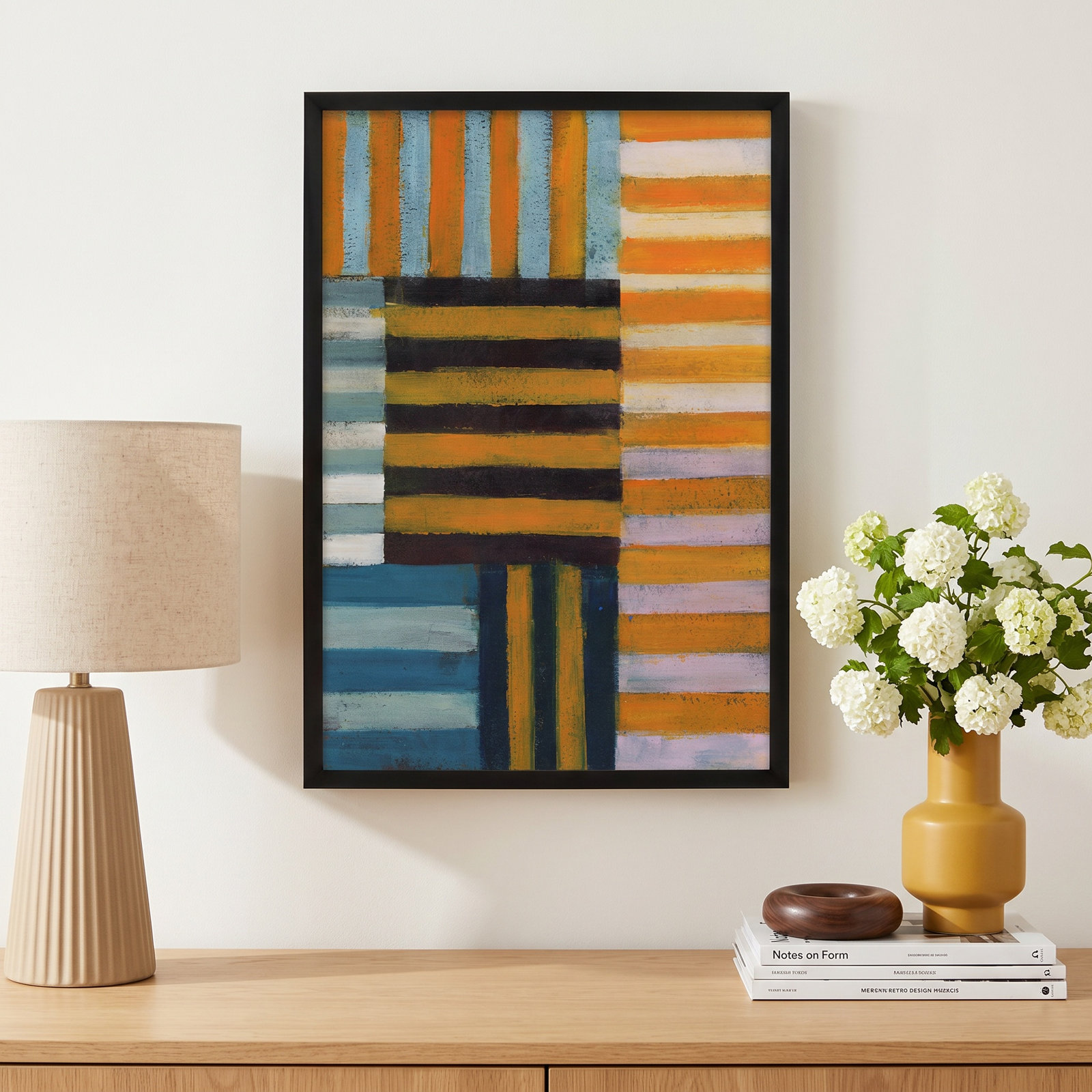 Give-and-Take 2 Print by Anne-Marie Olczak, 20" H x 16" W, Framed Print Paper without Mat, Black