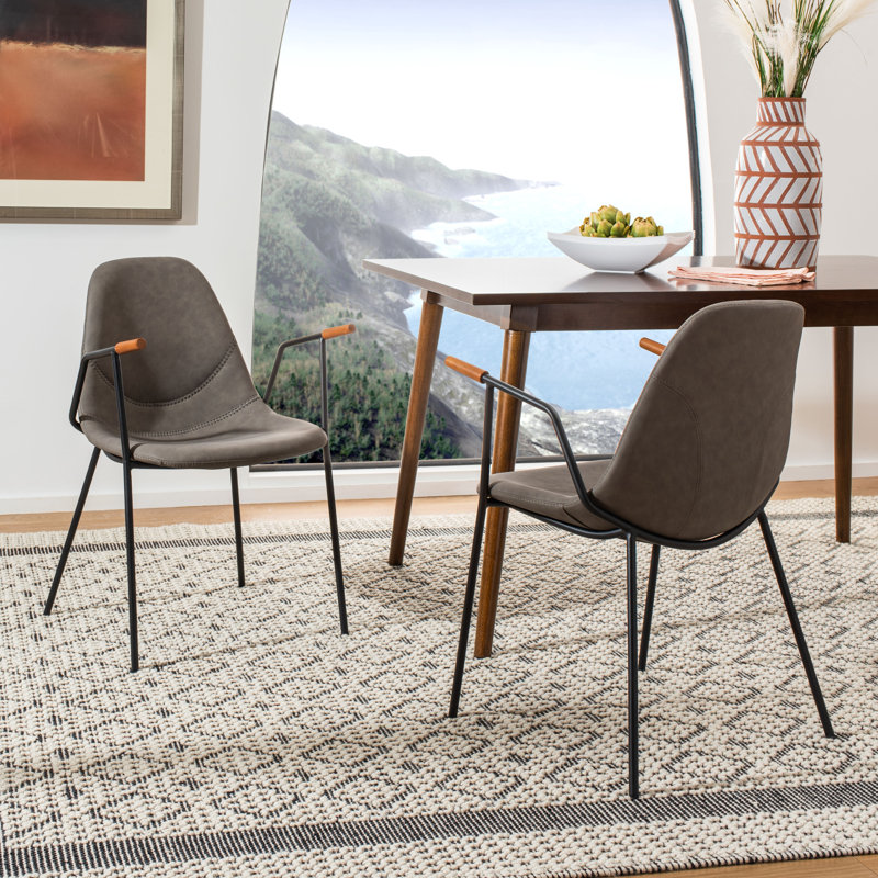 Fauteuil Saddle, Similicuir gris cendré