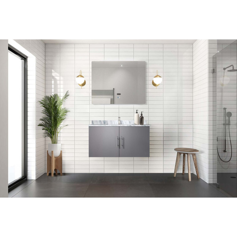 Bath Vanity With Faucet Set And LED Mirror