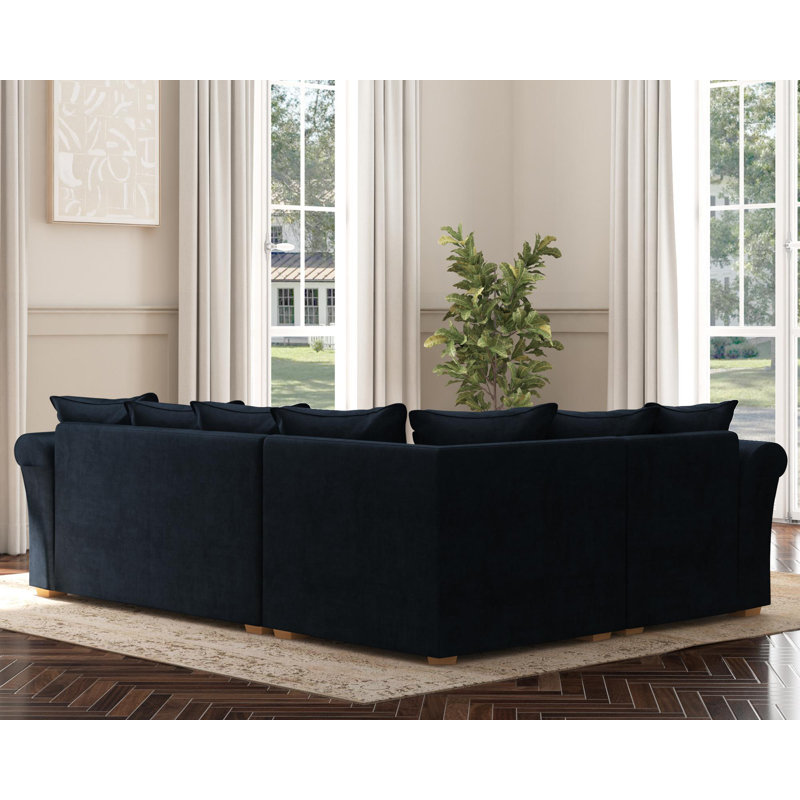 Castleacre Corner with two seats, Scatter Back, Royal Blue Polyester, Right Hand Facing