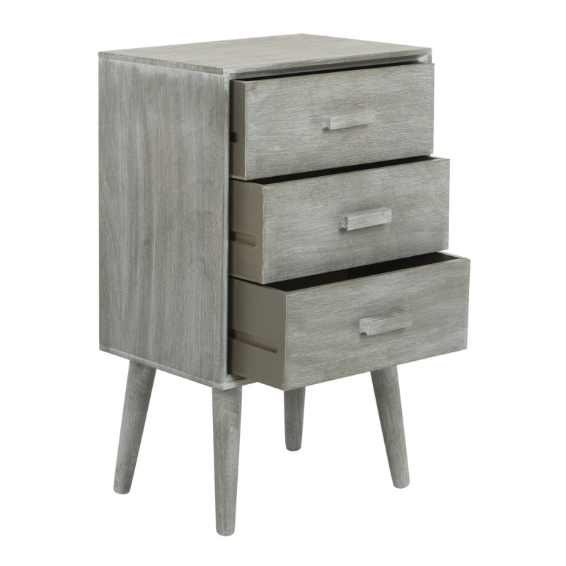 Commode à 3 tiroirs Dannel, Gris