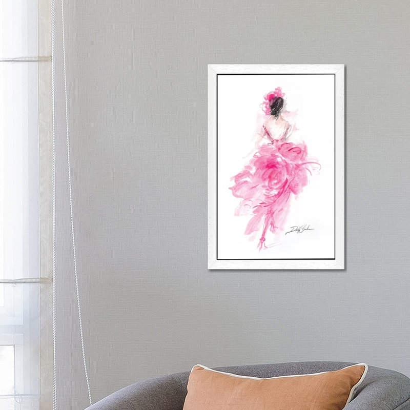 Parisian Pink by Debi Coules - Painting on Canvas, 101.6 cm H x 66.04 cm W, White Floater Framed