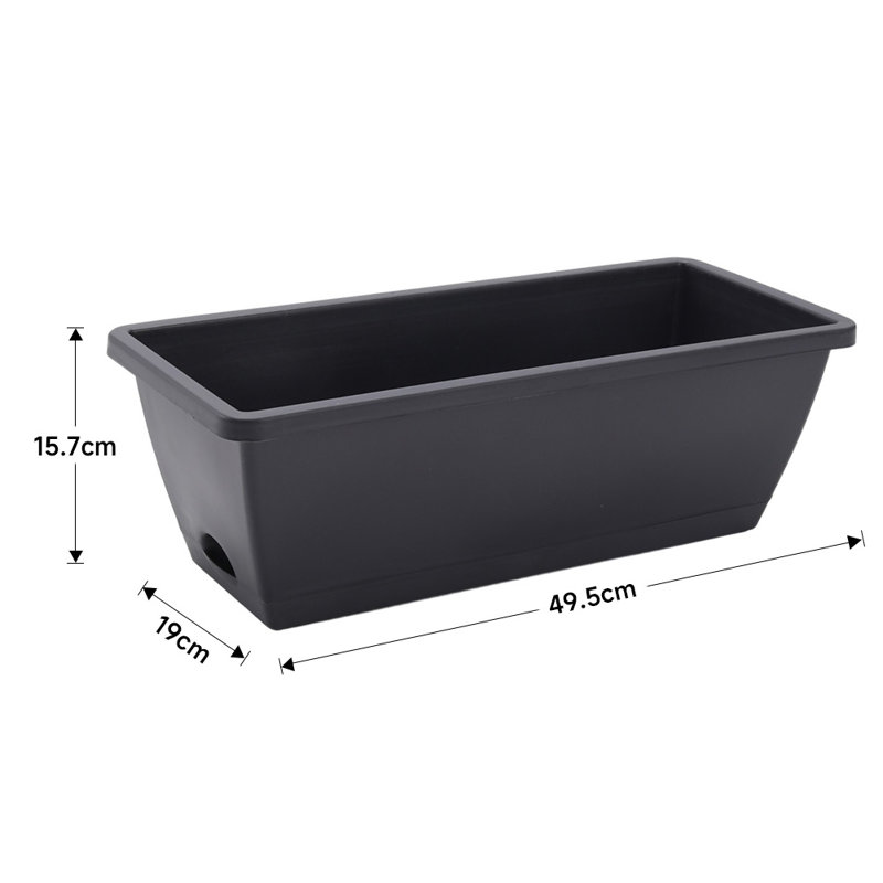 Cachepot, 15.7cm H x 49.5cm W x 19cm D, Black