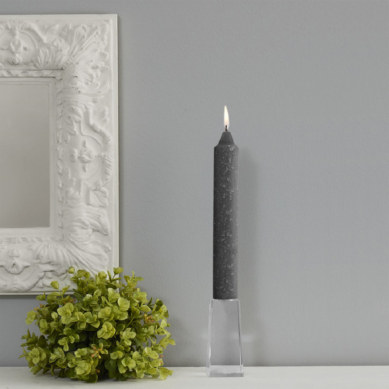 Timberline Collenette Dinner Candle Taper, 7" H x 1.25" W x 1.25" D, Stone