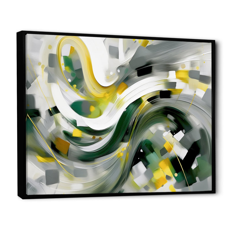 " Dynamic Waveforms I " Print, Black Floater Framed, 30" H x 40" W x 1.5" D