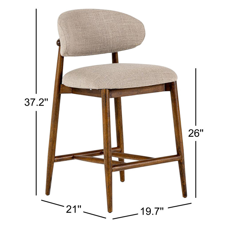 Luxton Upholstered Counter Stool with Solid Wood Frame