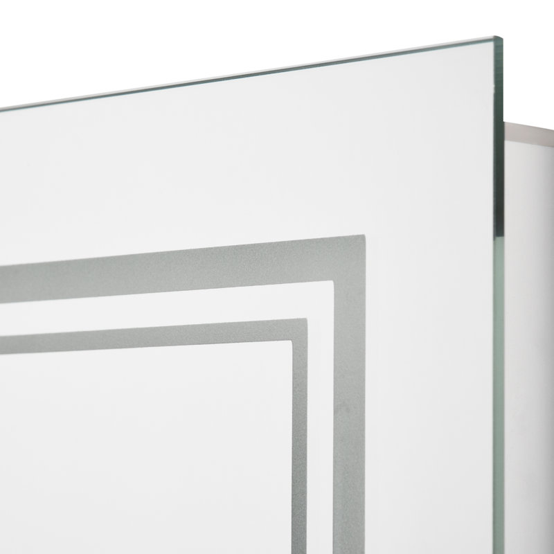 32"X24" Bathroom Led Mirror, Lighted Vanity, Wall Mount, Touch Button, Waterproof, , Silver, Multiple Mount Directions Silver Mirror 32"X24", Mounted Sensitive Various Mounting Choices Demonstrated