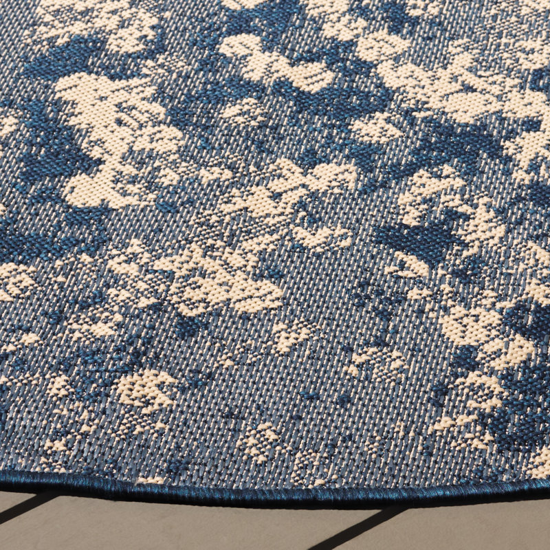 Eliese Performance Abstract Indoor/Outdoor Area Rug, Round 6'7"