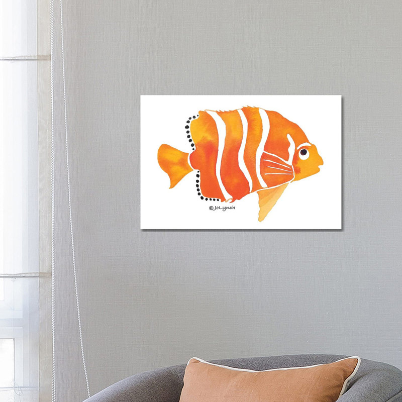 Gold Fish Orange by Jo Lynch - Wrapped Canvas Gallery-Wrapped Canvas Giclée, 45.72cm H x 66.04cm W