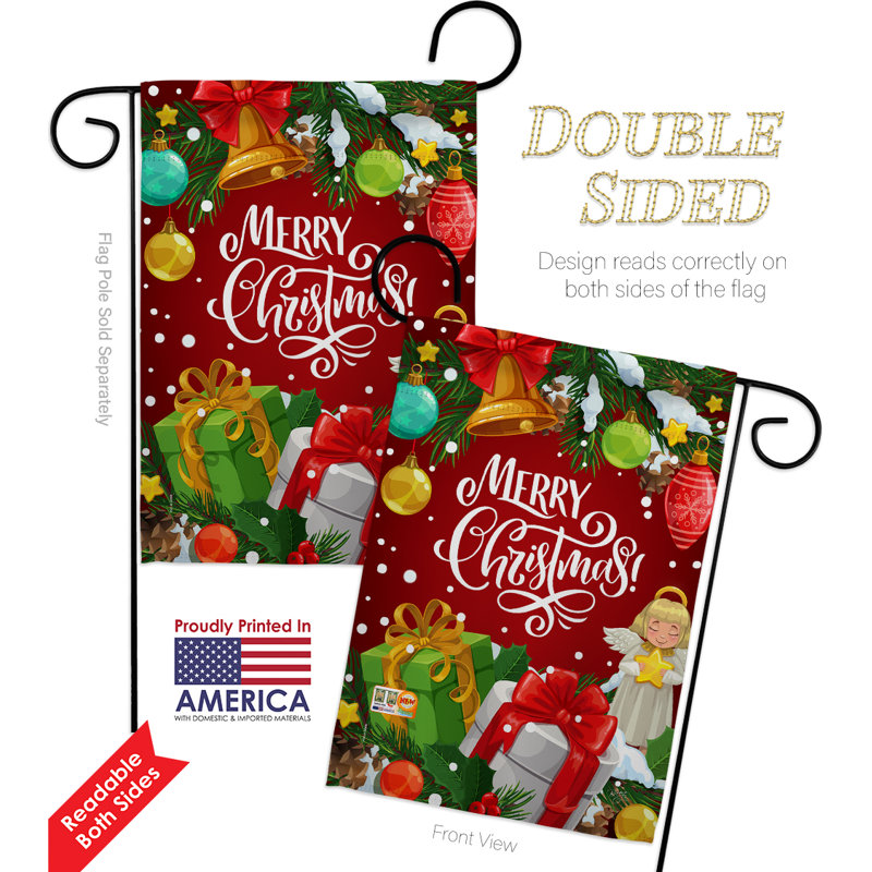 Double Sided 18.5'' H x 13'' W Polyester Christmas Flag Set