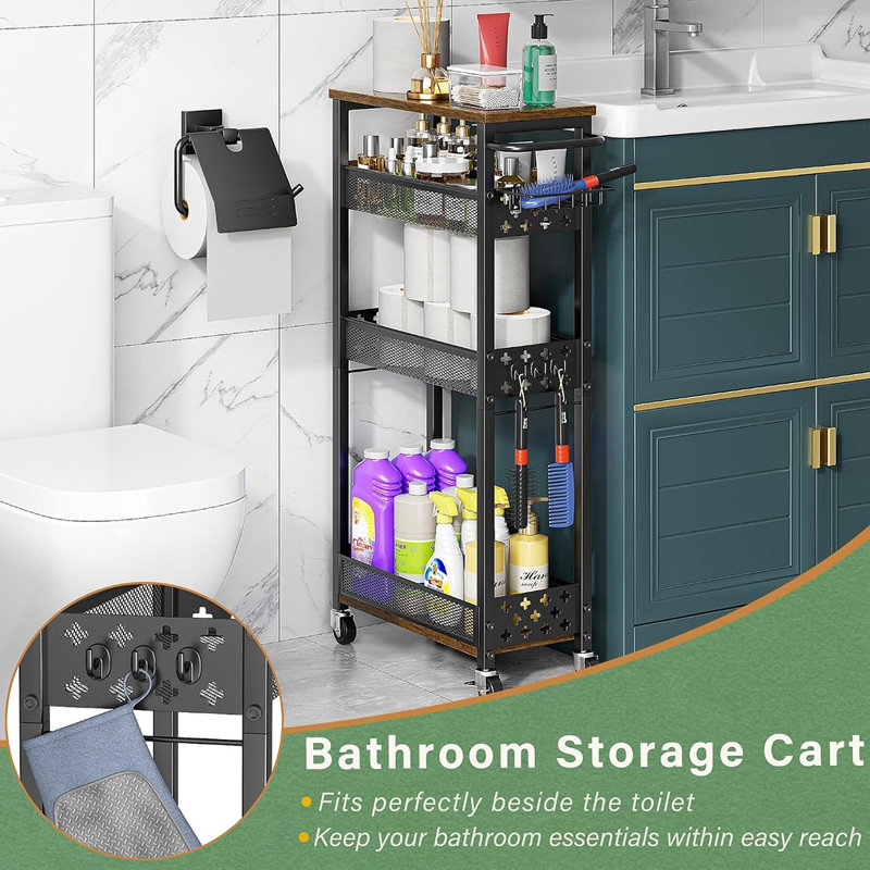 Rolling Laundry Organizer Cart for Laundry Supplies