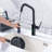 21.46" Kitchen Faucet with Pull Down Sprayer, Brass Temperature Digital Display Kitchen Sink Faucets-99113300