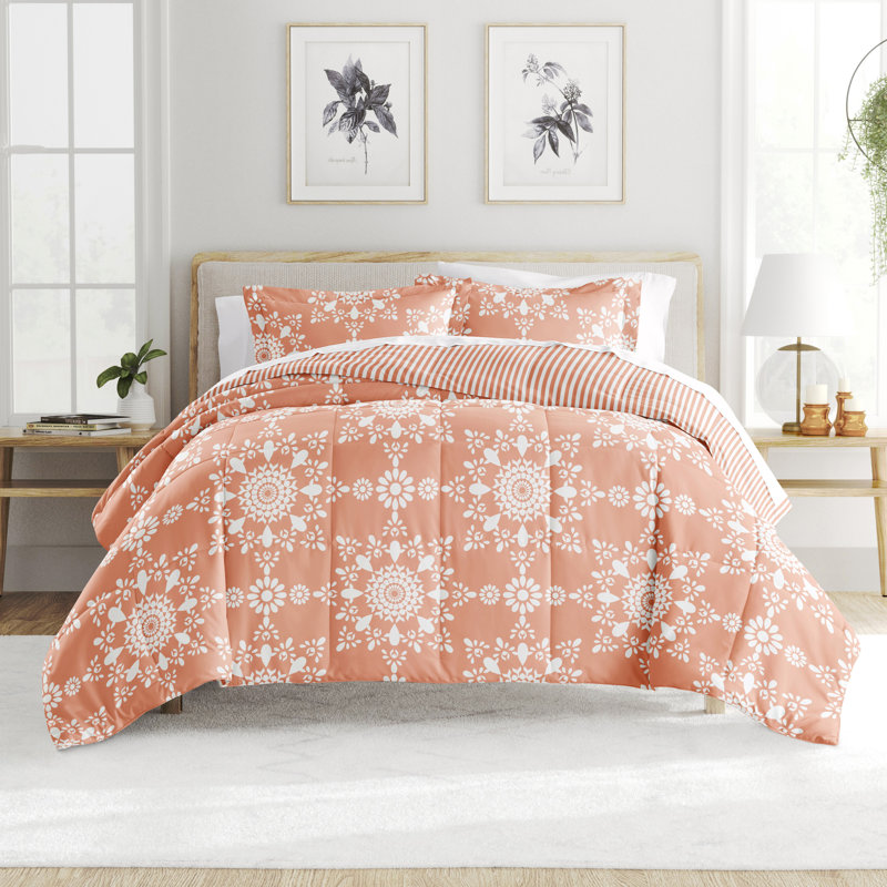 Édredon en duvet synthétique réversible Daisy Medallion, Grand, Argile