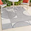 Tapis intérieur / extérieur bleu marine / crème Erkin Mid-Century-526778794