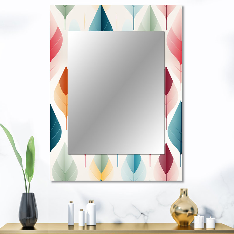 Formes géométriques scandinaves Rosemead - miroir décoratif géométrique, grand miroir mural moderne, art imprimé en métal