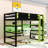 Loft Bed with Dual-Level Storage Shelves, Smart Tech Integration, and Desk-734764196-734764216