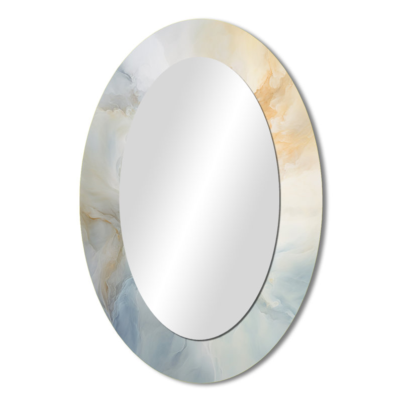 Miroir mural ovale blanc Clouds Charm, 36" x 24"