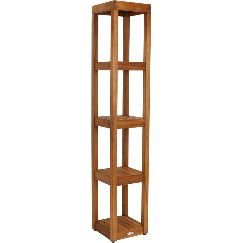 Sula Square Five-Tier Teak Bath Stand
