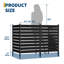 2-Panel Garden Privacy Screen, 96.5W x 127H cm Weatherproof Vinyl Partition with Aluminum Frame, No-Dig Decorative Fence for AC & Wheelie Bin Outdoor Concealment,Black