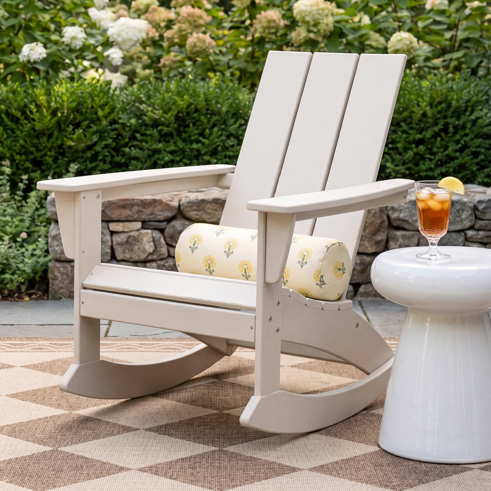 POLYWOOD Modern Adirondack Rocking Chair, Sand