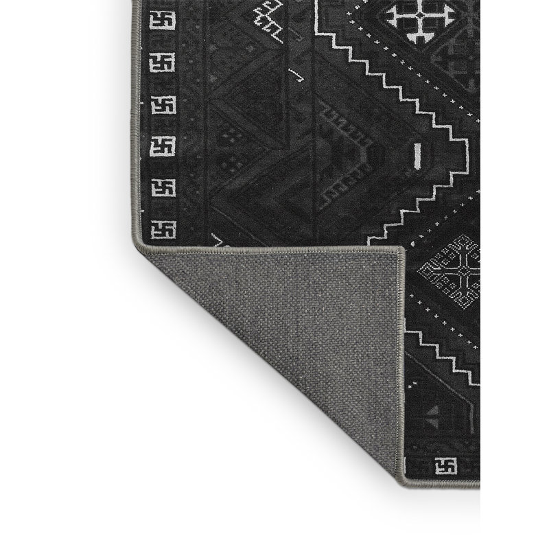 Tapis noir / blanc Dakch Southwestern, Rectangle 2 pi x 3 pi