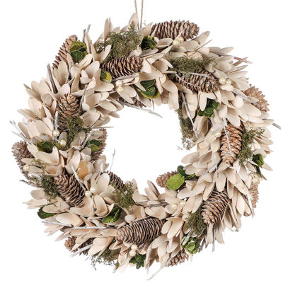 Handcrafted Faux Pinecones 40cm Wreath