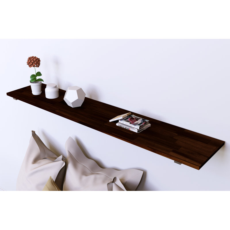 Tablette décorative en bois d'acacia massif Bremer, H 0,75 po x l 72 po x P 20 po, Espresso brun