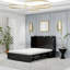 Grand lit escamotable noir avec matelas pliable