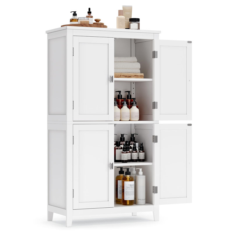 Jayapura Freestanding Linen Cabinet, White