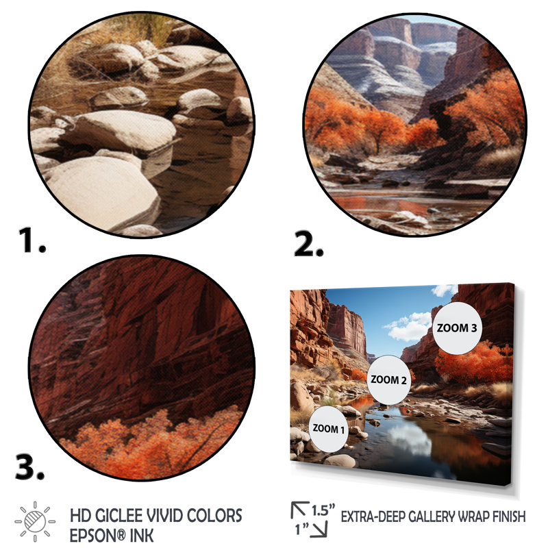 Canyon - passage intemporel II - impression, H 24 po x l 32 po x P 1 po, Cadre flottant blanc