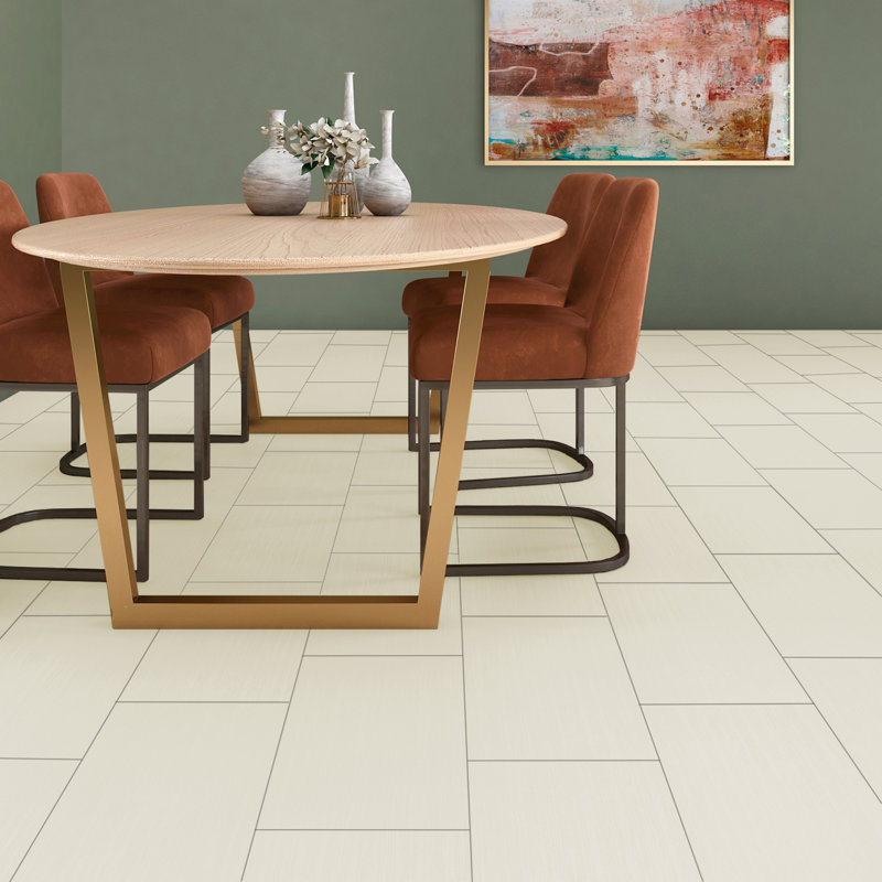 Refinery Semi-Polished 12" x 24" Porcelain Wall & Floor Tile, Cotton