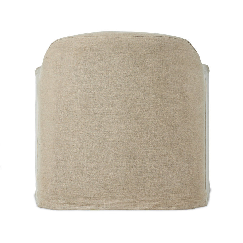 Lowell Slipcover Swivel Chair, Cream Linen