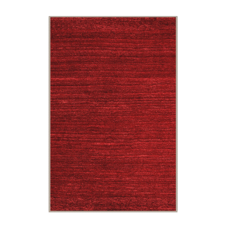 Tapis orange foncé tissé à la machine Montalbano, Rectangle 2 pi x 3 pi