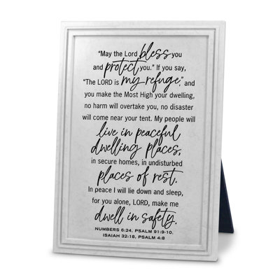 Plaque God Bless Our Home White