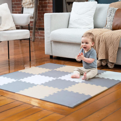 Foam Floor Tiles For Kids - Non-Toxic Comfortable Baby Play Mat And Interlocking Foam Tiles, Fits With  Playpen Mat For Crawling & Development, Soft Play Mat For Babies 6-12 Months