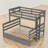 Twin Xl Over Queen Bunk Bed With Trundle, Space-Saving Convertible Design, Wood, Platform Frame, Modern & Contemporary, Kids Bedroom-1477952876