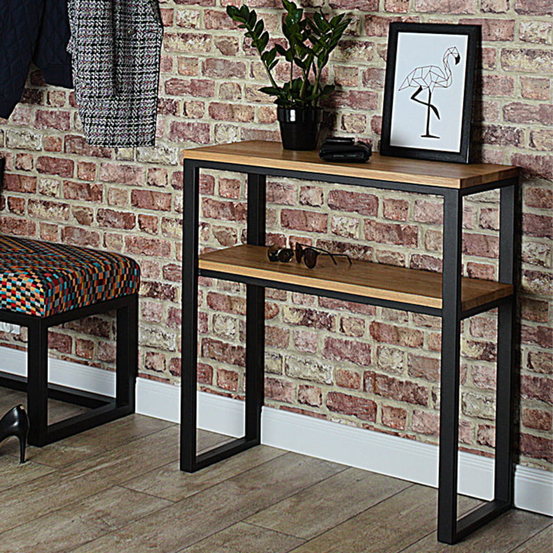 Mcgahan 80cm Solid Wood Top Console Table