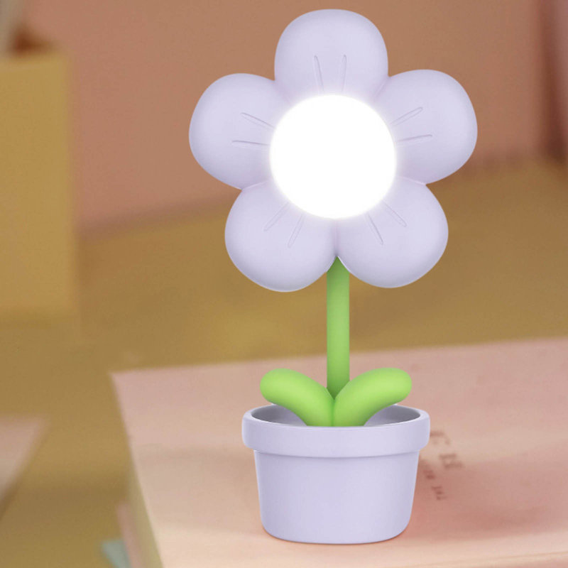 Petite lampe de table petite lampe de bureau décorative fleur, Purple