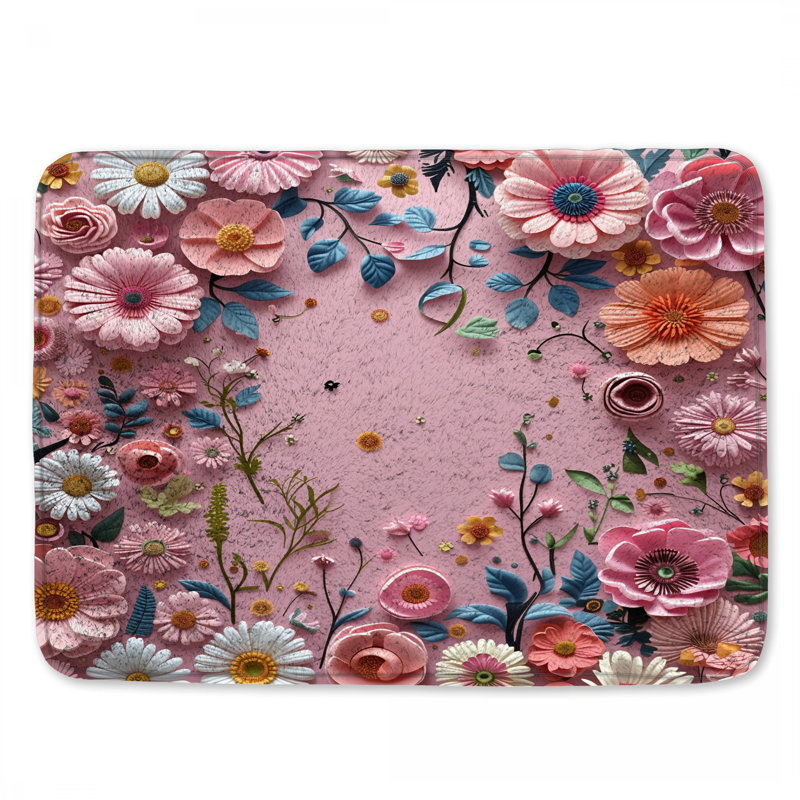 Tapis de bain floral, 24in W x 17in L