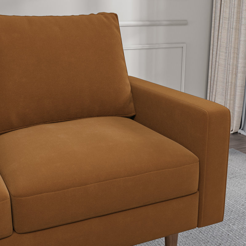 Markham Square Arm Sofa Loveseat, Ginger Velvet, 33" H x 70" W x 32" D